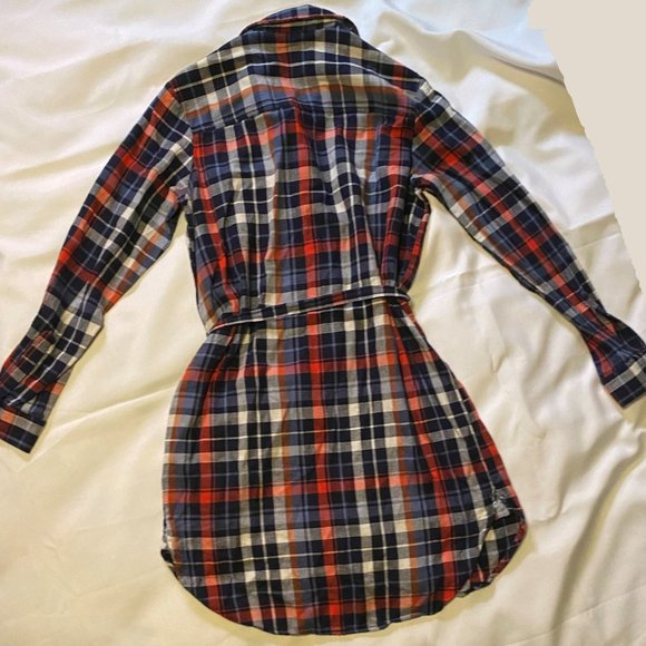 Universal Threads Good Co. Women's Flannel Shirt Dress with Belt - Picture 2 of 5